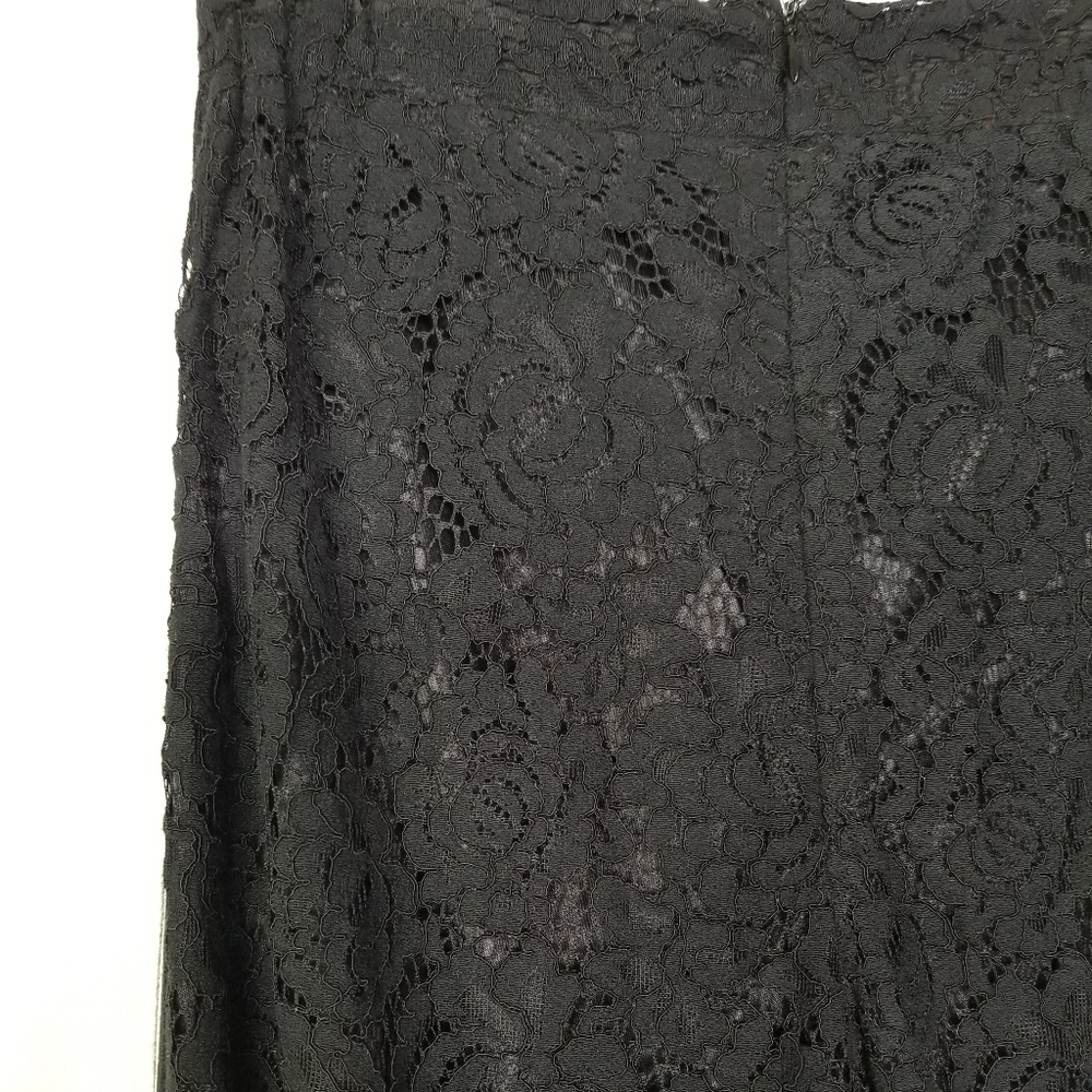 New WHY Dress Black Lace Wide Leg Tuxedo Stripe Pants With Shorts Lining Small - Picture 12 of 16